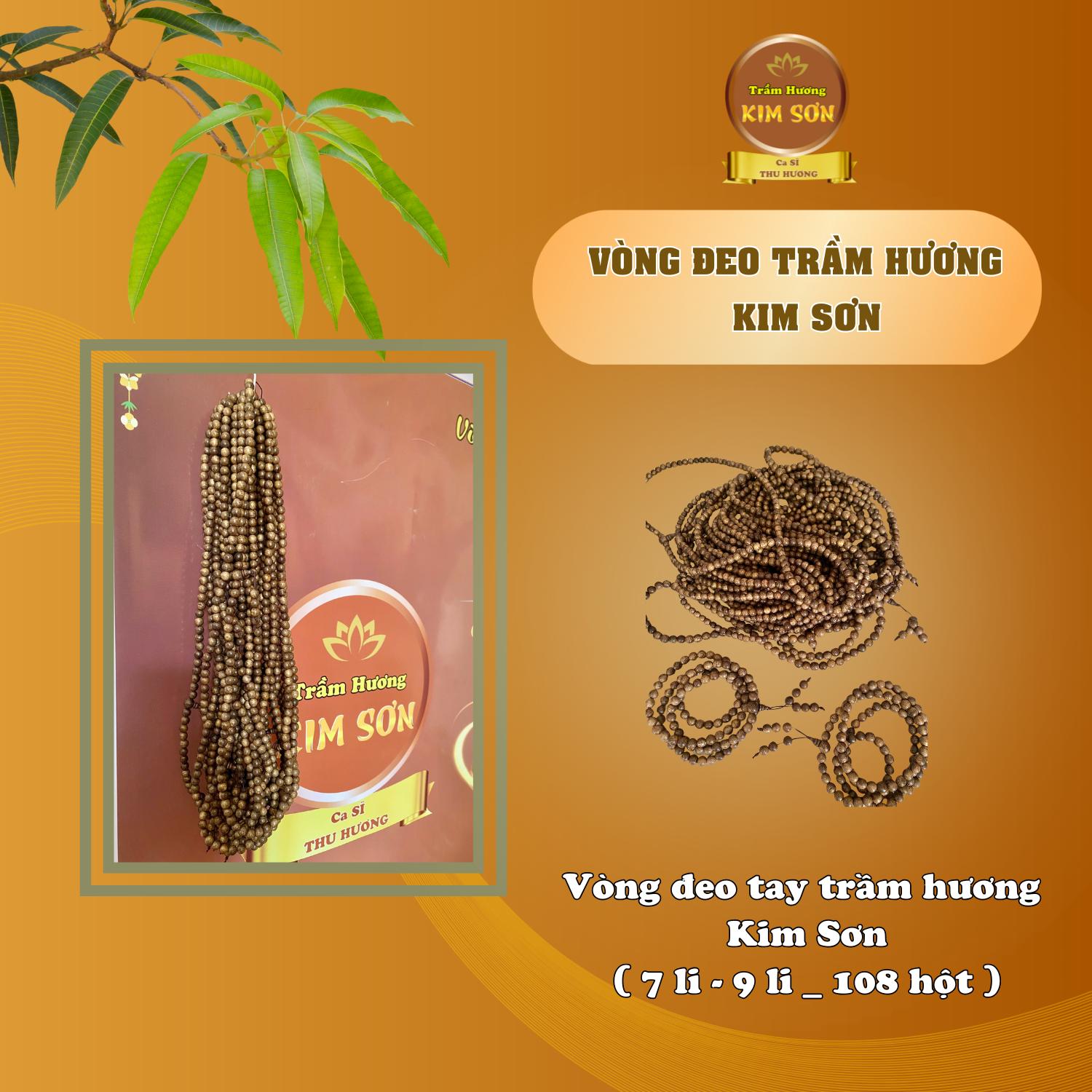 Vòng Đeo Tay 108 Hột Kim Sơn. Loại 7 ly
